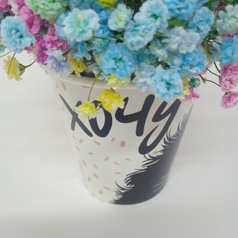 Радужная гипсофила в стаканчике "Хочу кусь!"