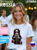 Футболка с принтом Матрёшка