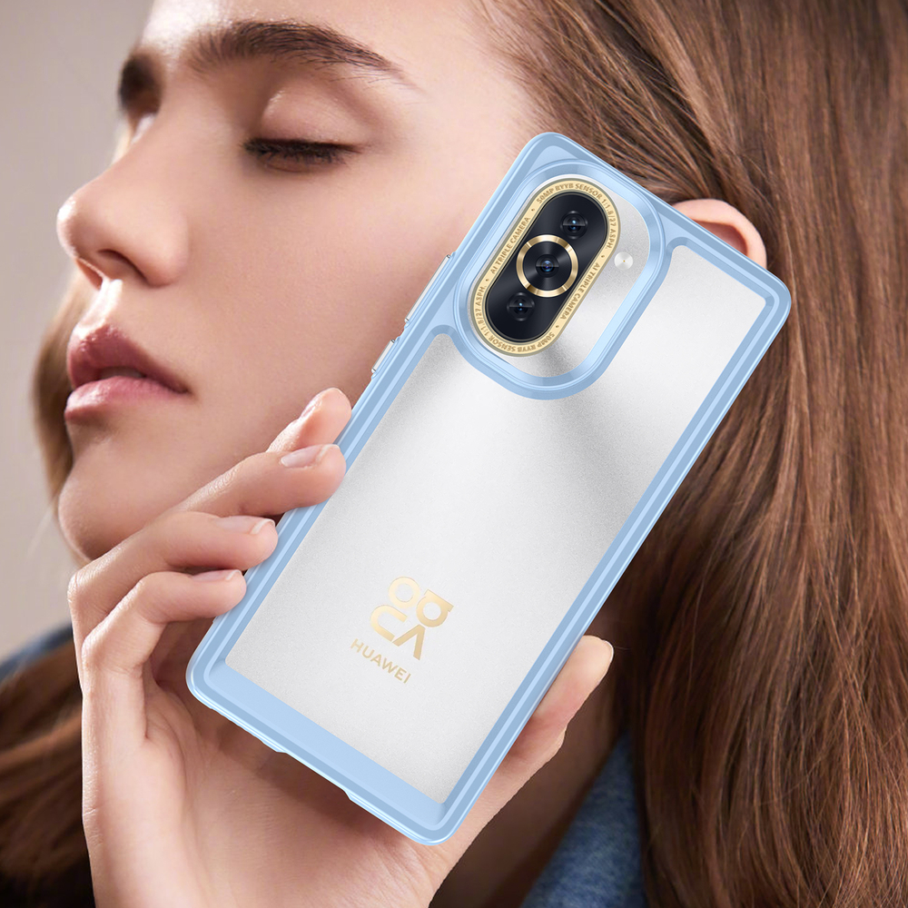 Чехол с усиленными боковыми рамками синего цвета для смартфона Huawei Nova 10