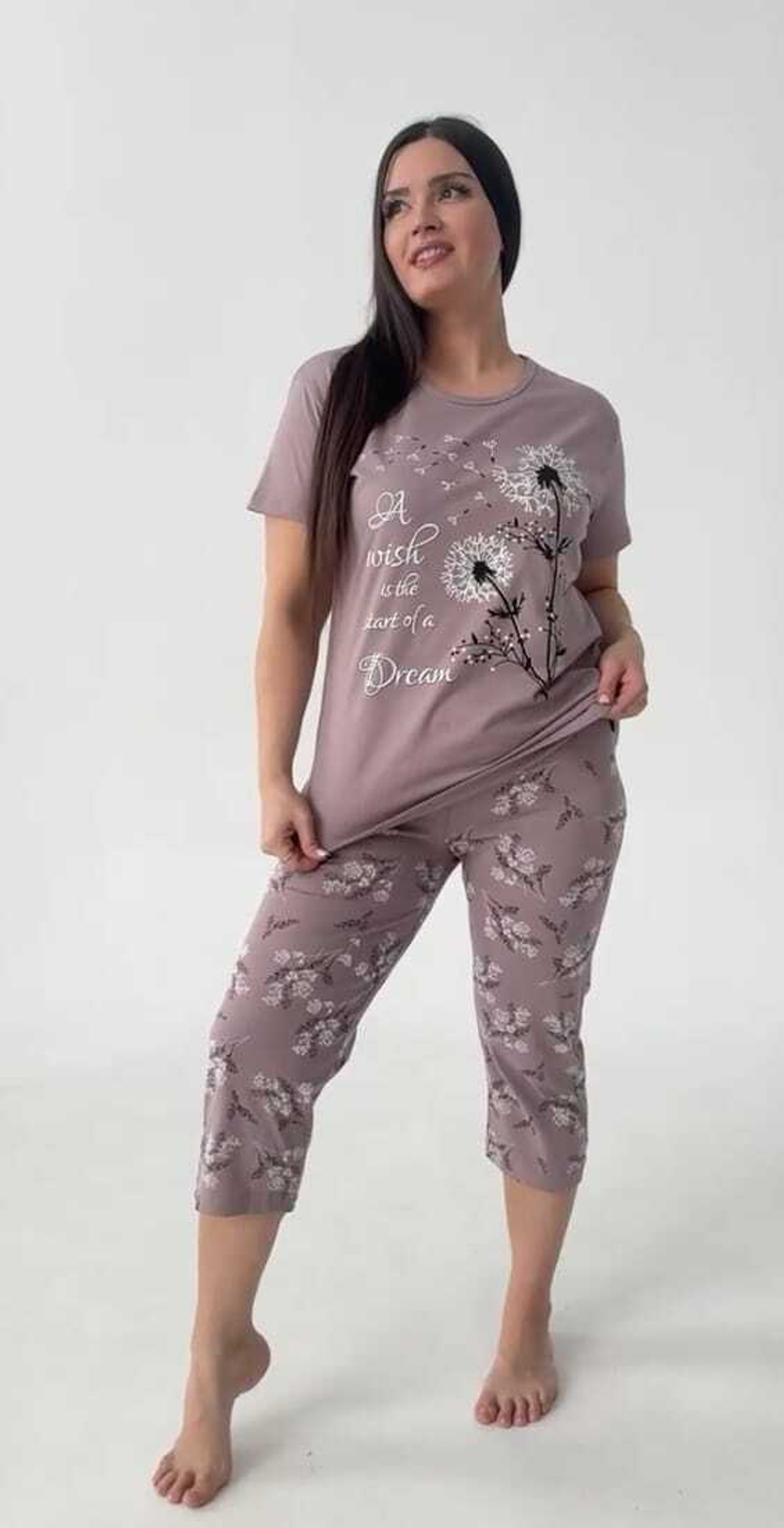 Пижама женская бриджи+футболка П0001-2 великан