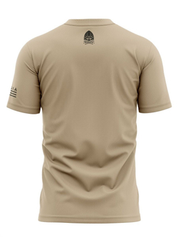 Футболка с принтом Барс «Быть воином - жить вечно» (Бежевый)