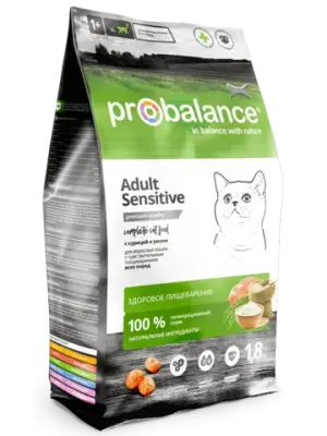 Уценка! Повр.упак. / Сухой корм ProBalance Sensitive для взрослых кошек с чувствительным пищеварением, с курицей и рисом