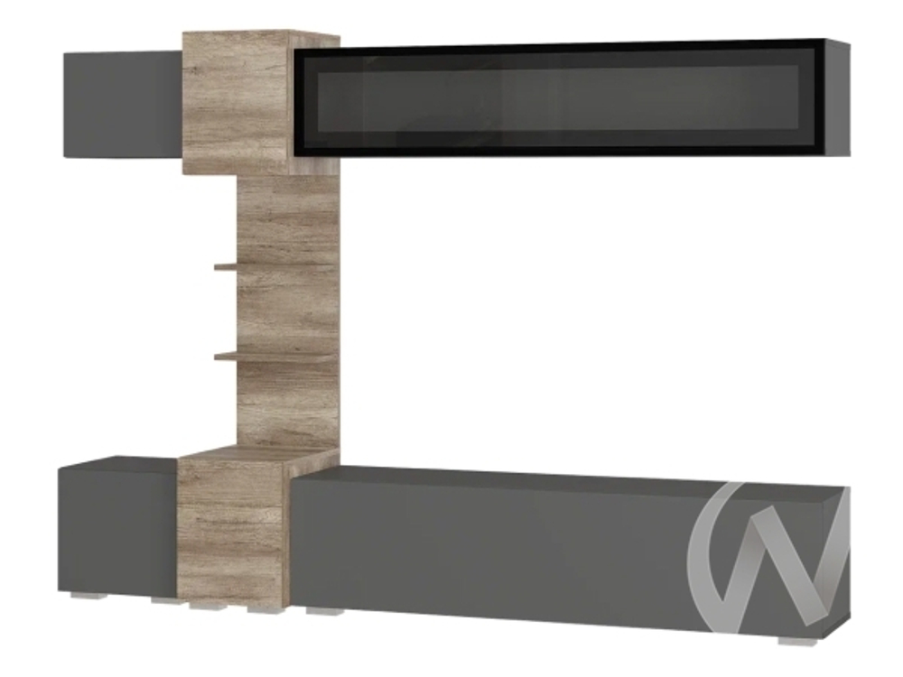 Гостиная Рейн ГС-01 (графит/дуб каньон)