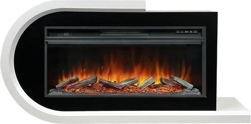 Каминокомплект Basel L - Белый с черным с очагом Vision 42 LOG LED