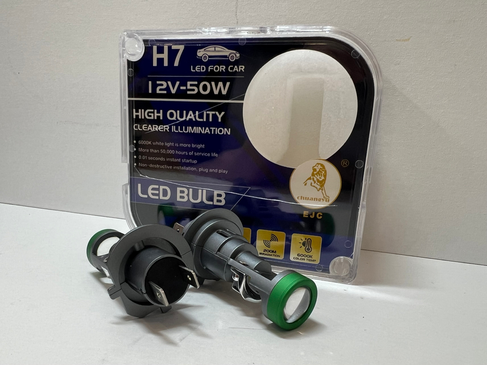 НЕТ - H7 / Светодиодные (H7) лампы, мини-линза, T01, 50 Вт, 12V, ИнДи (2 шт. / комплект)