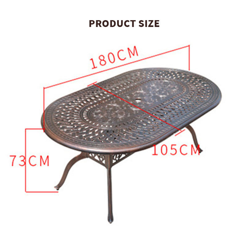 Стол овальный из литого алюминия БРАЙДЕД «BRAIDED» 180×105 арт.6123