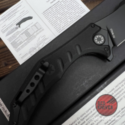 Складной нож НОКС Мангуст-2 336-708406 (Black Red) c клинком из стали D2, рукоять G10