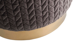 Пуф круглый велюровый 46x42x42см Garda Decor темно-серый на металлическом основании