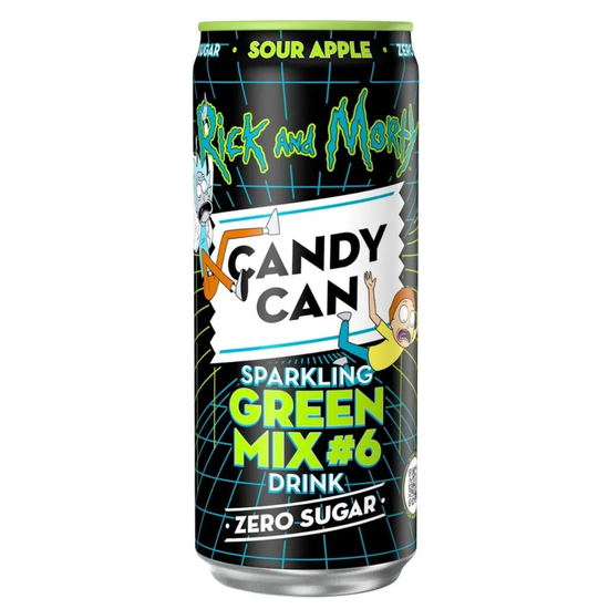 Газированный напиток Candy Can Rick & Morty Green Mix Sour Apple, без сахара, 330мл
