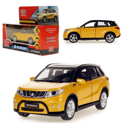 Модель ин. мет. "Suzuki Vitara S 2015" 12см, двери, багаж, золотой, коробка VITARA-12-GDBK (Технопарк)