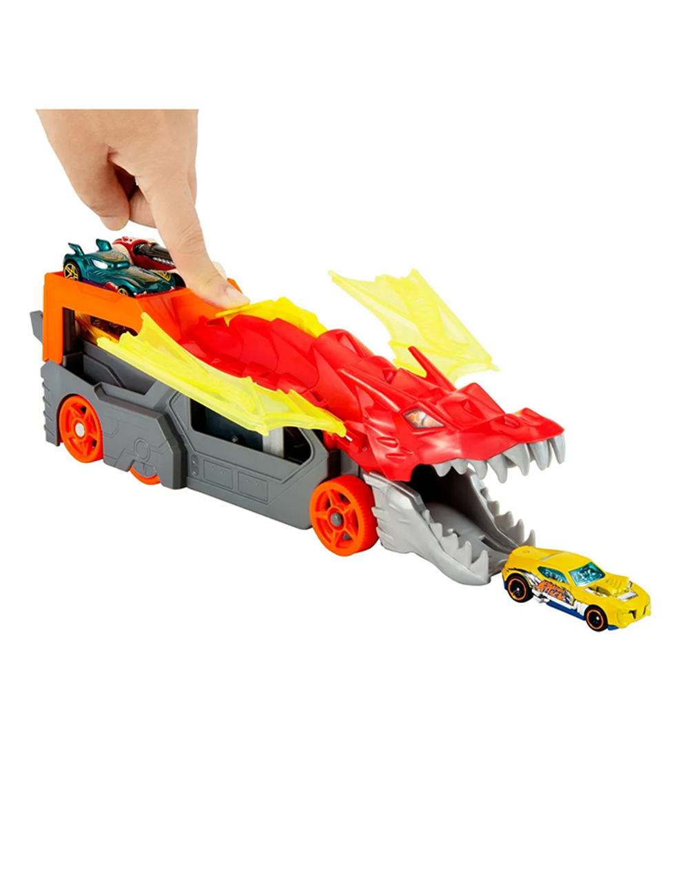 Hot Wheels GTK42 — игровой набор «Разъяренный Дракон с хранилищем для машинок» в масштабе 1:64