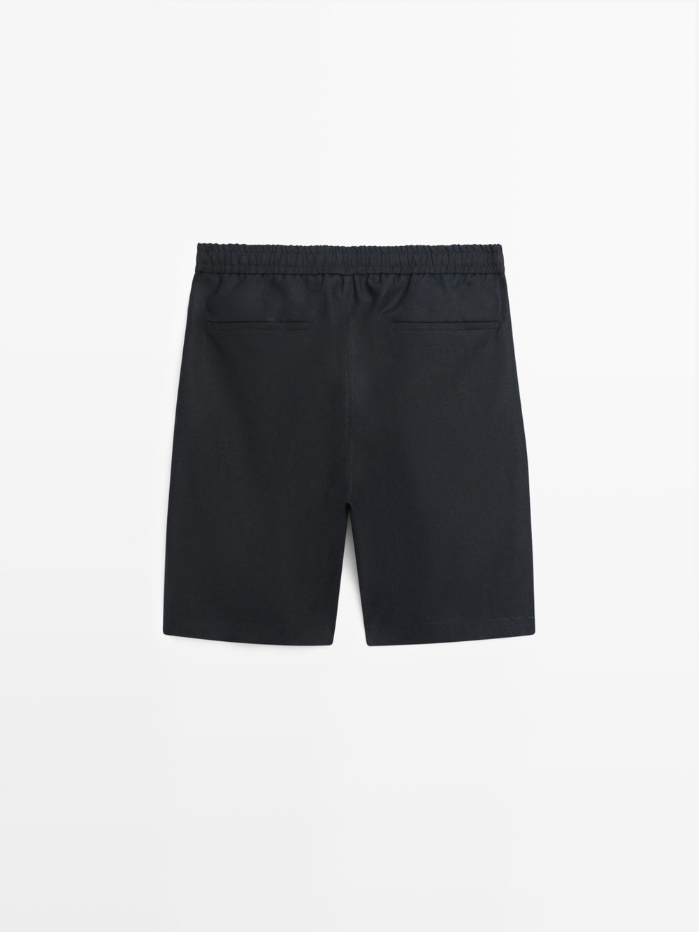 Massimo Dutti Короткие бермуды из 100% льна, темно-синий