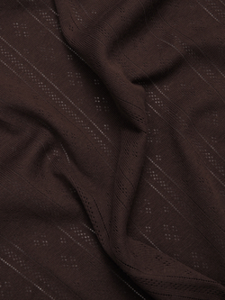 Рибана ажурная цвет шоколад, хлопок с эластаном