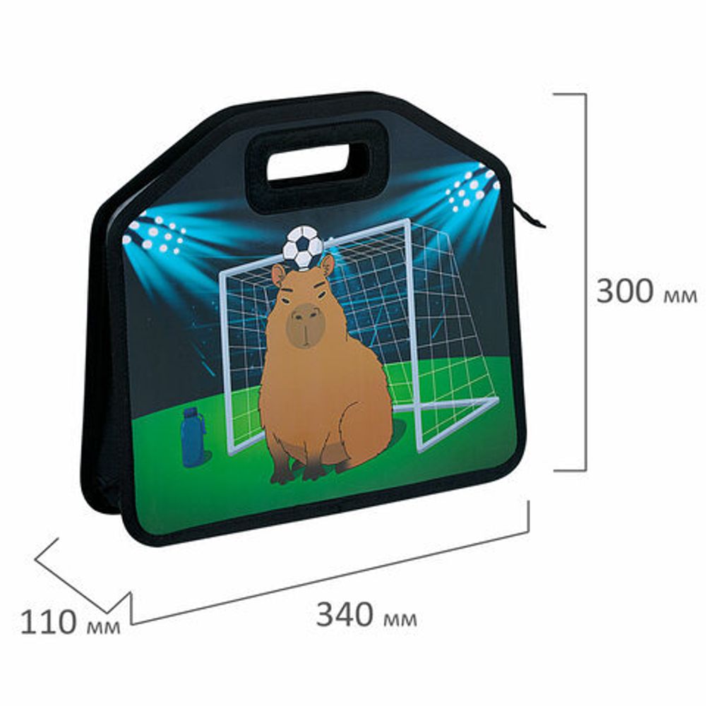Папка-сумка ЮНЛАНДИЯ, 1 отделение, фетровые ручки, 34х30х11 см, Capyball, 272207