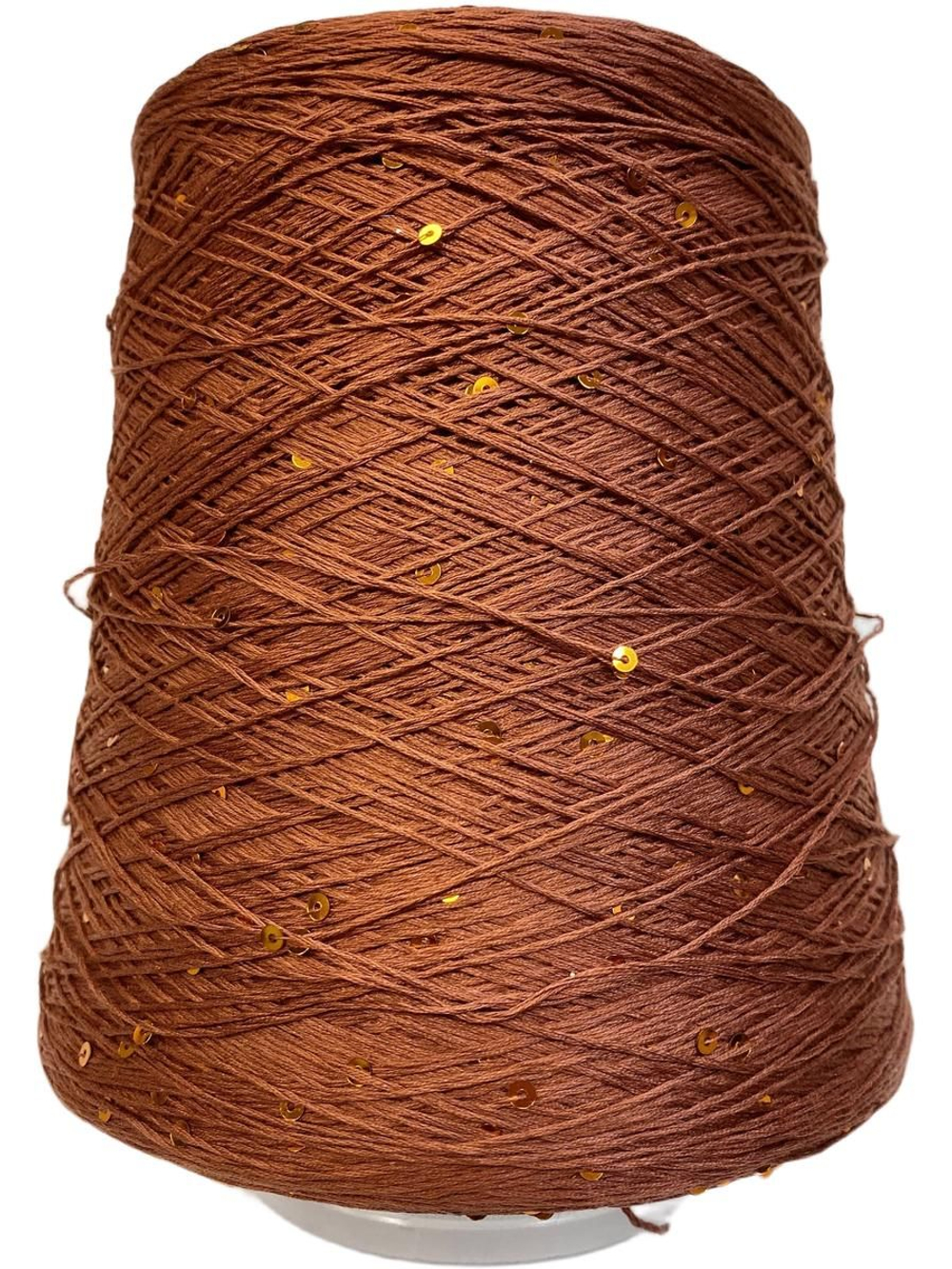 Пряжа на бобине (Италия)95% хлопок с пайетками 5% п/л 100г-450м 360г