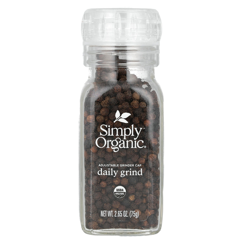 Simply Organic, Daily Grind, черный перец горошком, 75 г (2,65 унции)