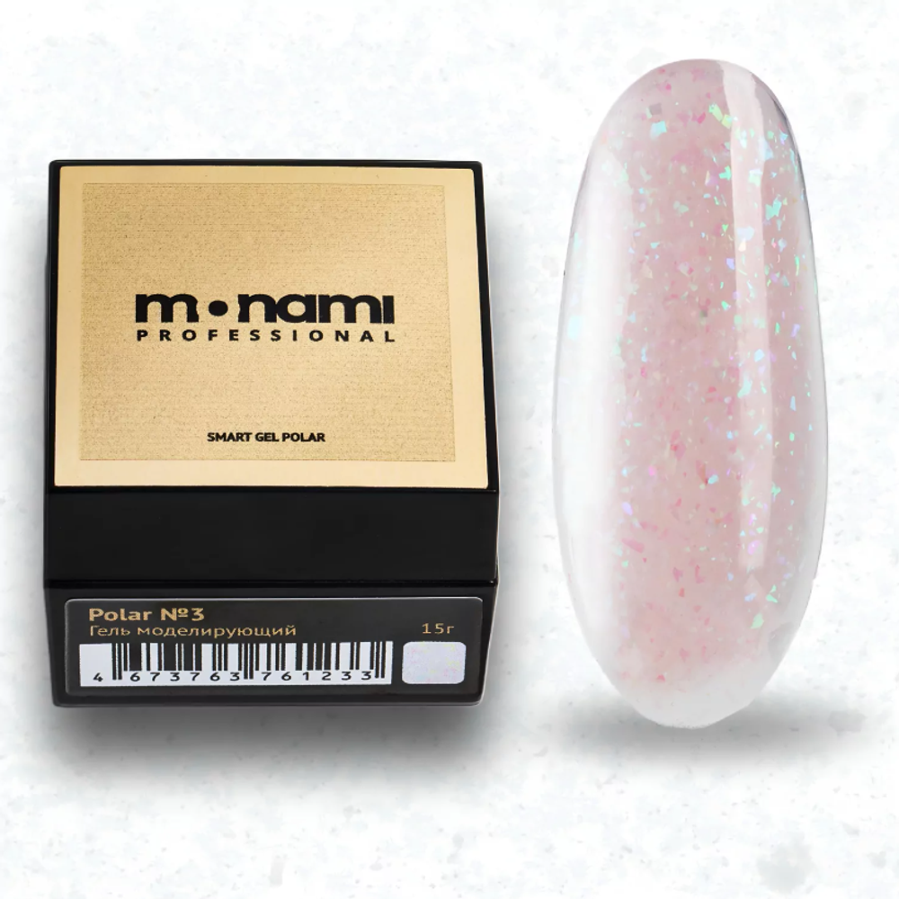 Monami Smart Polar Gel - Гель моделирующий с частицами Юки 03, 15 гр