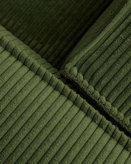 3-х местный диван Blok с левым шезлонгом в зеленом толстом вельвете 300 см