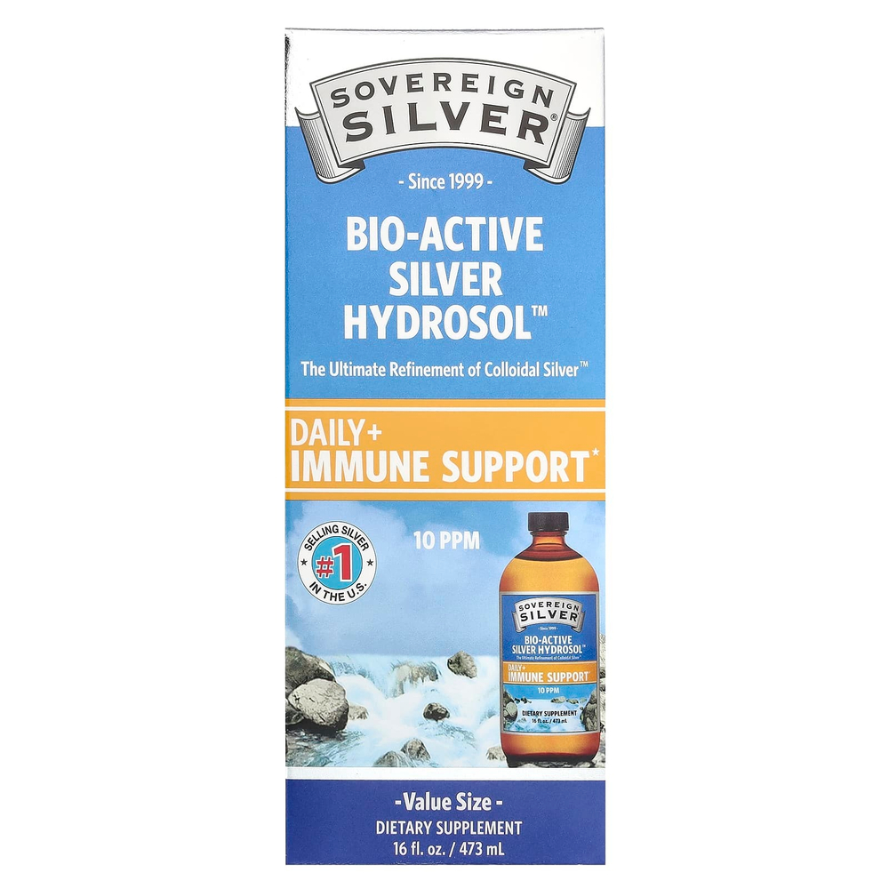 Sovereign Silver, Bio-Active Silver Hydrosol™, 10 част./млн, 473 мл (16 жидк. унций)