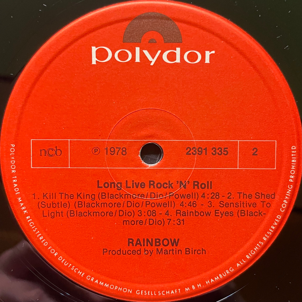Rainbow ‎– Long Live Rock 'N' Roll (Скандинавия 1978г.)