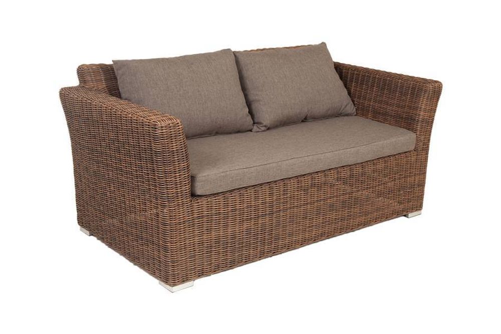 "Капучино" диван из искусственного ротанга двухместный, цвет коричневый