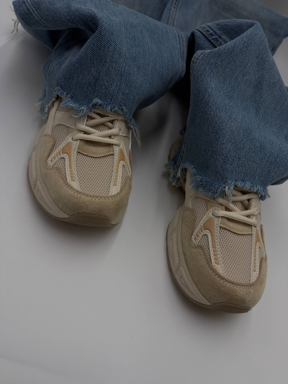 Кроссовки женcкие экокожа арт. 837-5 цвет "песочный"