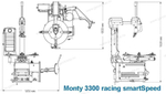Профессиональный двухскоростной шиномонтажный станок Monty 3300 Racing SmartSpeed GP Hofmann