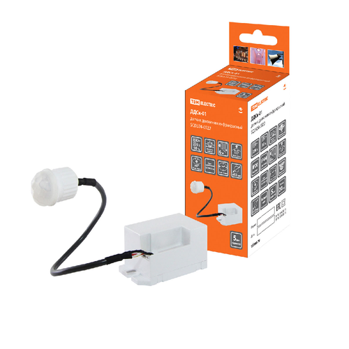 TDM ДДСк-01 ИК-Датчик движ. скрыт 800W 10-480с 6м 10Лк 120(сбоку)+360(сверху) IP20/IP44 SQ0324-0022