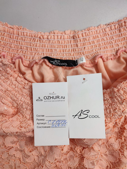 Платье AScool гипюровое персиковое 40 размер, новое