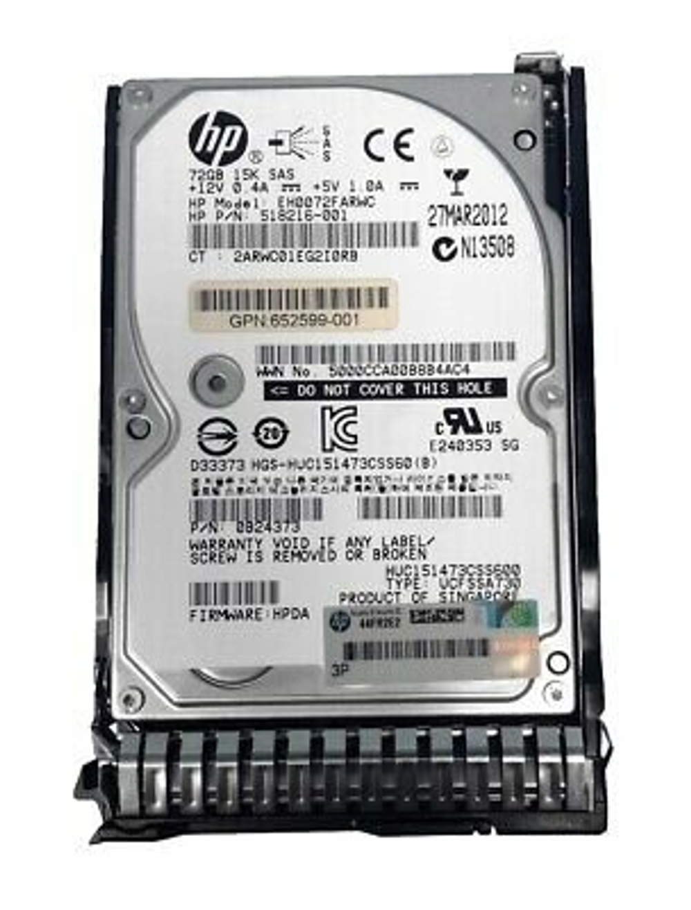 HDD 2.5 (SFF) 72GB HP EH0072FARWC 15K 6G SAS прошедшие профилактику и тестирование