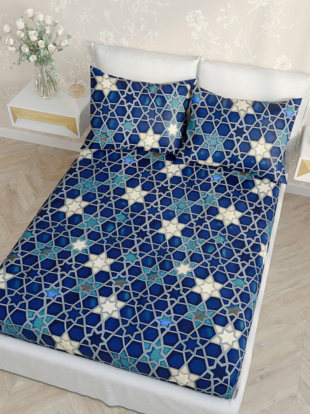 Постельное белье Сказка "Мозаика" 1,5-сп Наволочка 50х70 см 1 шт Простынь 150х215 см Пододеяльник 145х215 см, перкаль