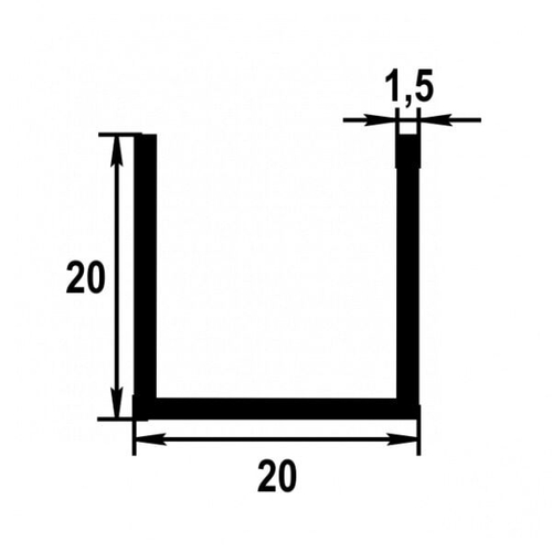 Швеллер Лука 20*20*20*1,5 Шв 09.2000.504л бронза
