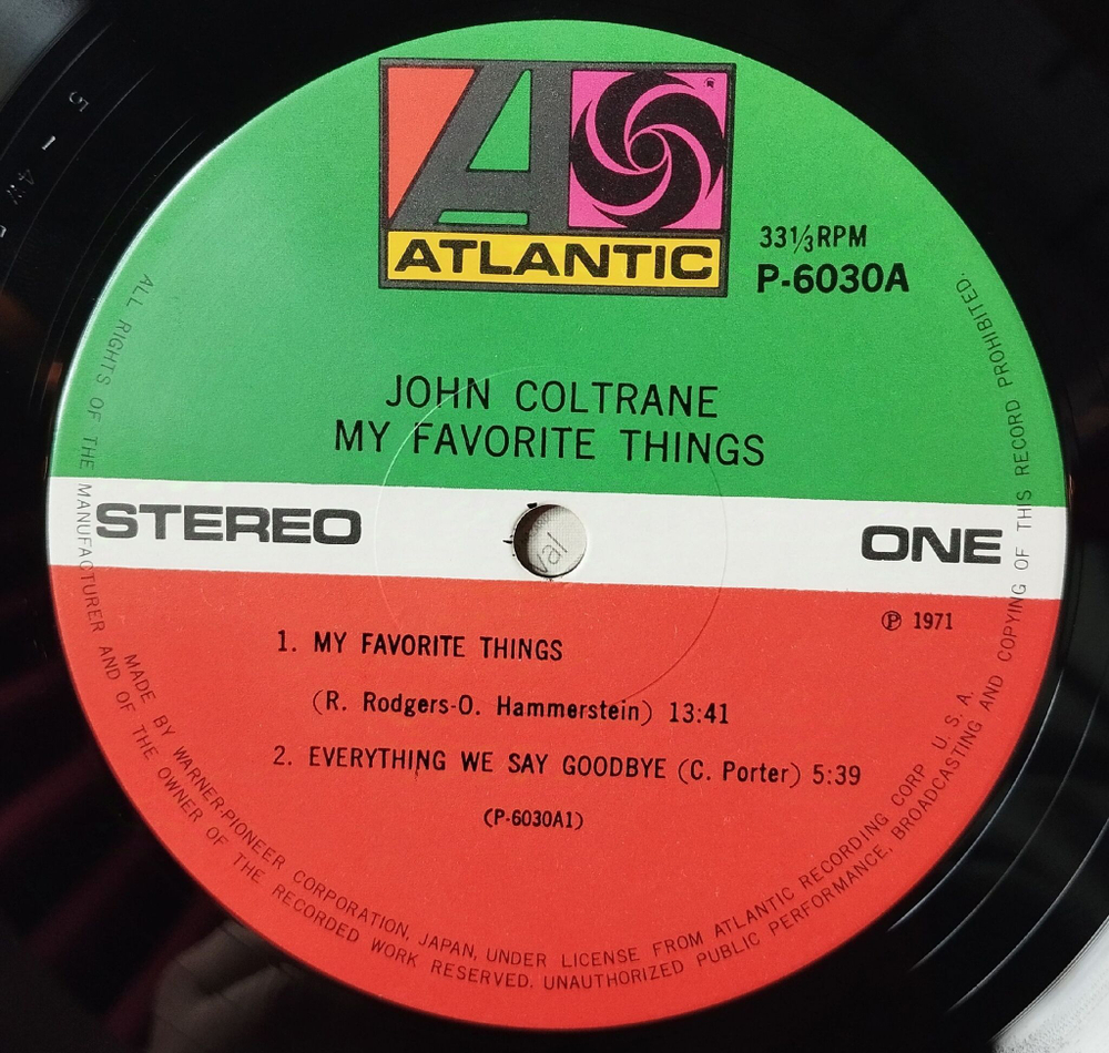 Винтажная виниловая пластинка LP John Coltrane My Favorite Things (Japan 1971) (No Obi) Summertime