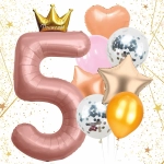 Набор шаров 8 шт «5 - Prince», розовый (цирфа + 7 шаров)