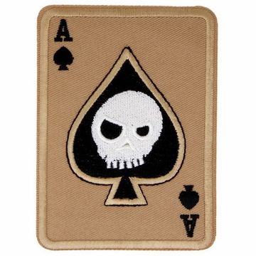 Нашивка Туз Череп, песочная (314)