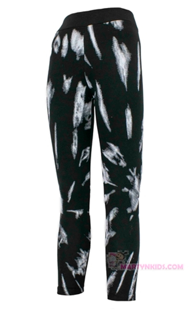 лосины Черное - Белое Термо 3919