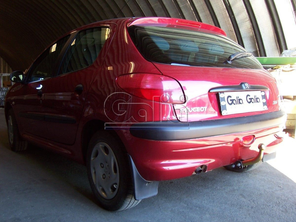 Фаркоп оцинкованный Galia P003A для Peugeot 206 хетчбек 3/5 дверей, купе, кабриолет 1998-2003(паспорт и сертификат в комплекте)(без электрики)