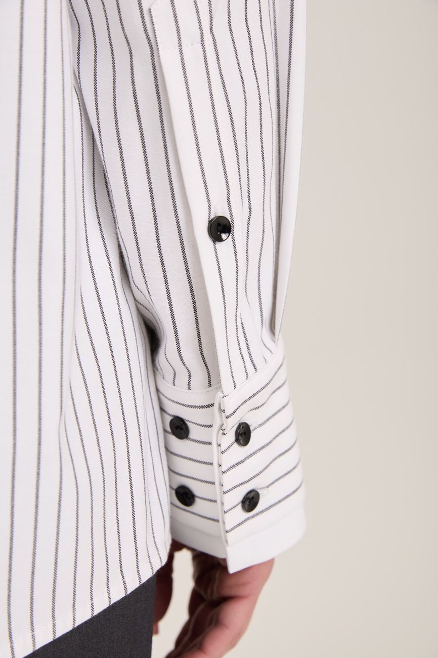 Рубашка с галстуком, белая в черную полоску