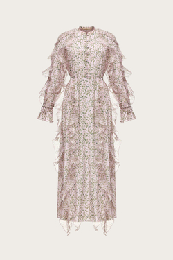 Платье-миди из шелковой органзы