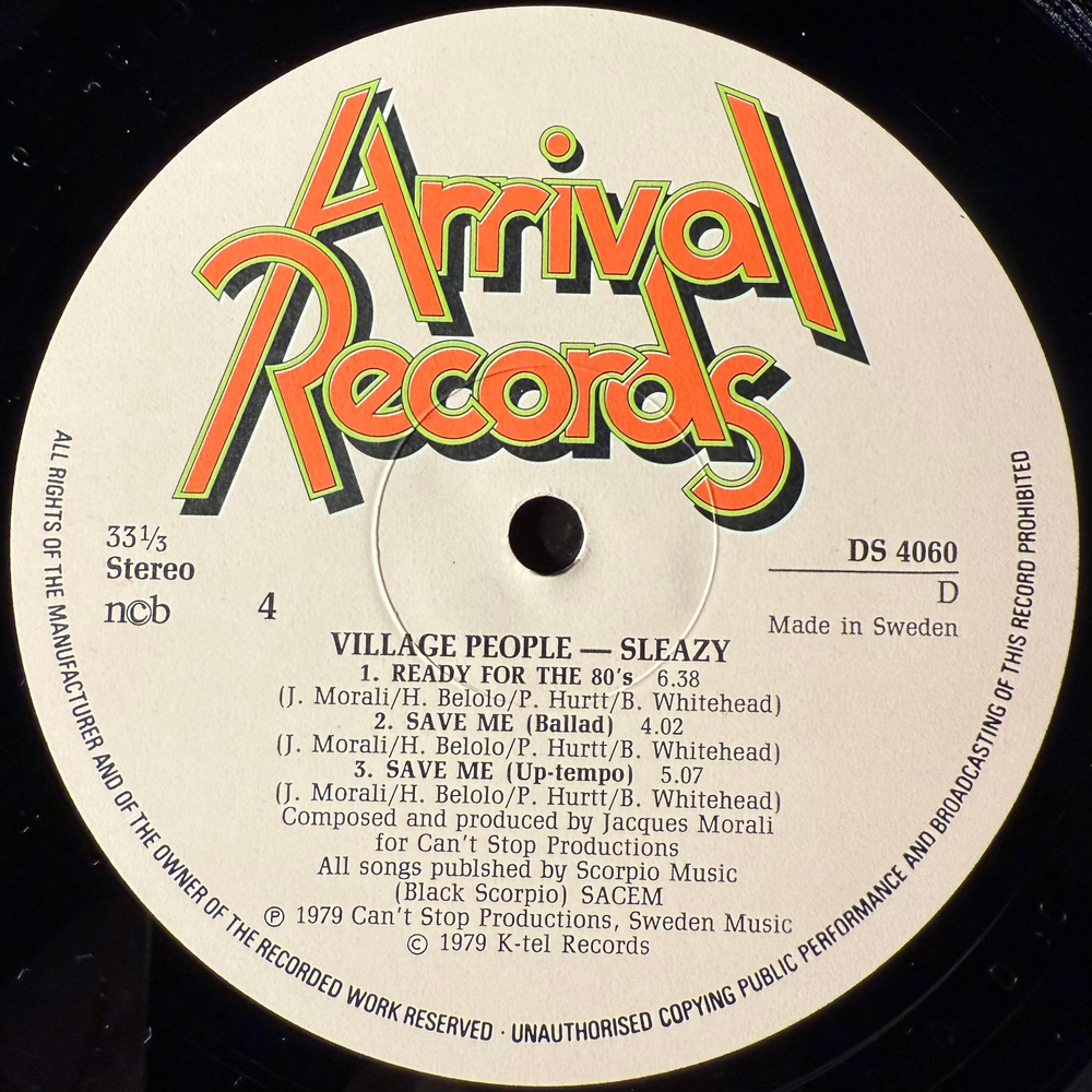 Village People ‎– Live And Sleazy 2LP (Швеция 1979г.)