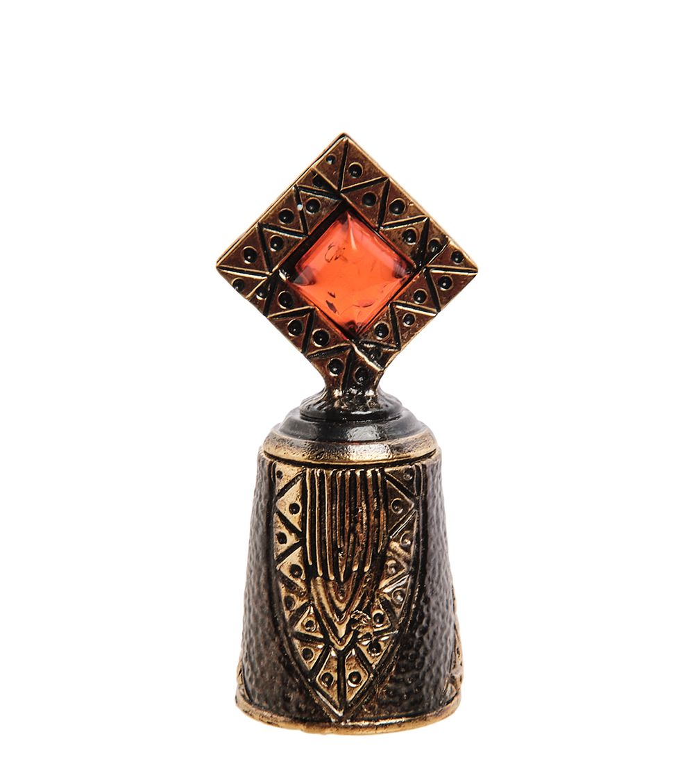 AM-2998 Наперсток «Ацтекская принцесса» (латунь, янтарь)