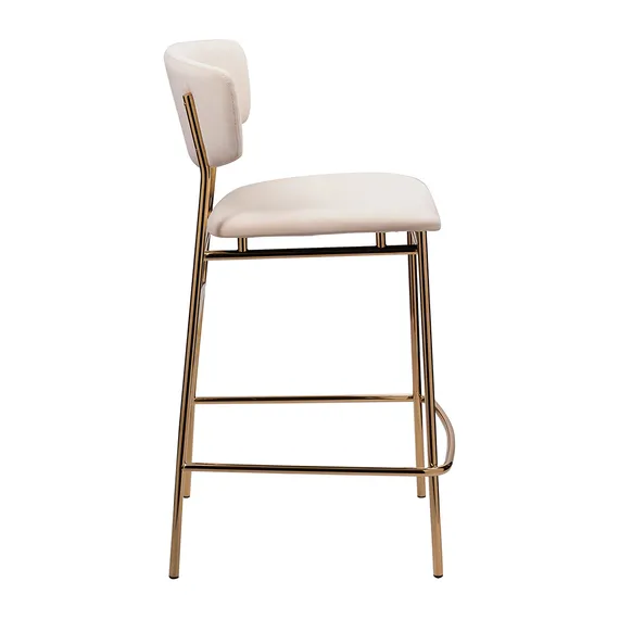 Стул полубарный Elle кремовый с золотыми ножками