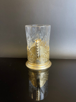 Подстаканник "Соболь", добыча, с хрустальным стаканом, винтаж 1960-1990 гг