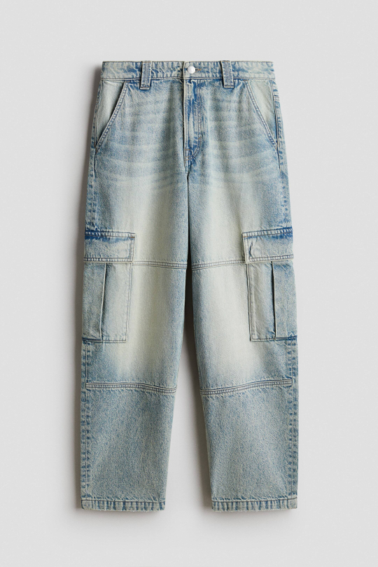 H&M Джинсы-карго, голубой