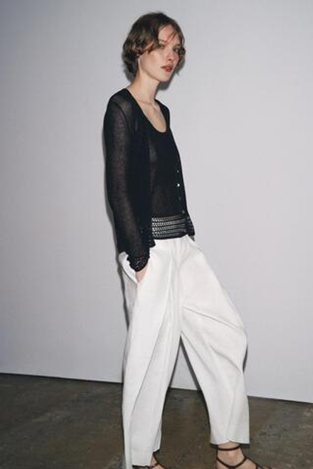 ZARA АЖУРНЫЙ КАРДИГАН, ЧЕРНЫЙ