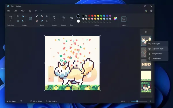 Прощай, Photoshop! Microsoft выпустила Paint с поддержкой слоев и альфа-каналов
