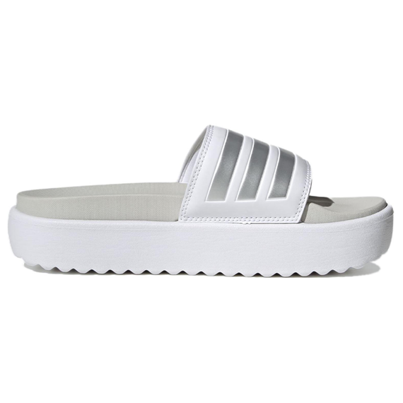 Adidas Adilette Platform Slide 'White Silver'