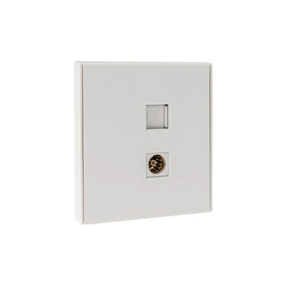 Розетка STRONG компьютерная RJ45 кат6 + TV с/у жемчуг KRANZ