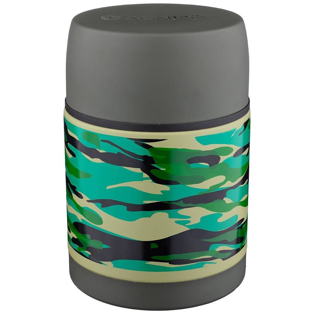 ТЕРМОС AGNESS С ШИРОКИМ ГОРЛОМ 500 МЛ.КОЛБА НЕРЖ.СТАЛЬ (КОР=12ШТ.)