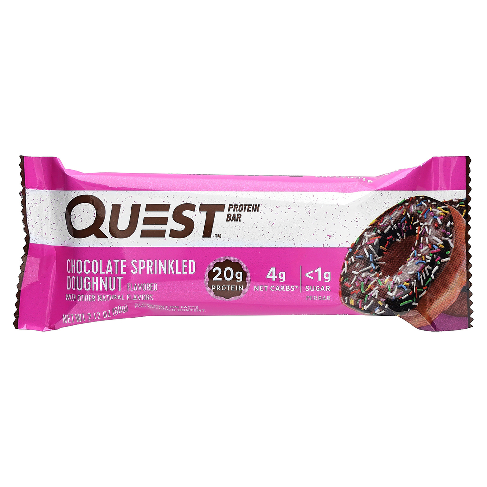 Quest Nutrition, Протеиновый батончик, пончик в шоколаде, 4 батончика по 60 г (2,12 унции)
